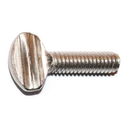 Midwest Fastener Thumb Screw, 5/16"-18 Thread Size, Spade, Stainless Steel, 1 in Lg, 6 PK 31711